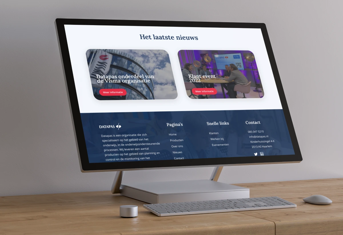 Datapas ontwerp website